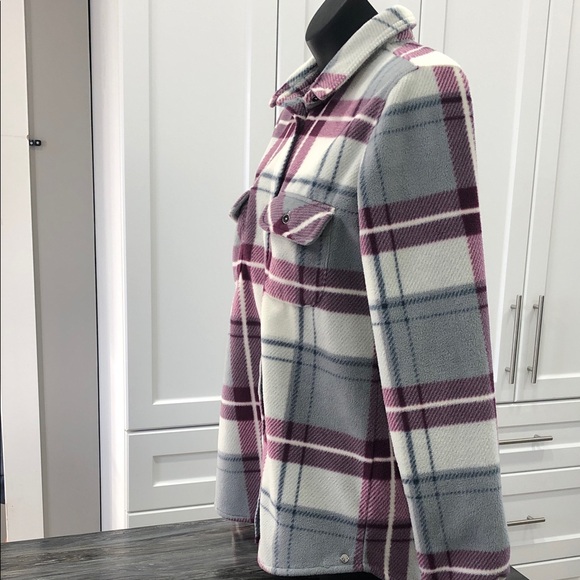 Ripzone Women’s Plaid Shacket – Small – Off-White/Purple/Grey - Picture 4 of 16